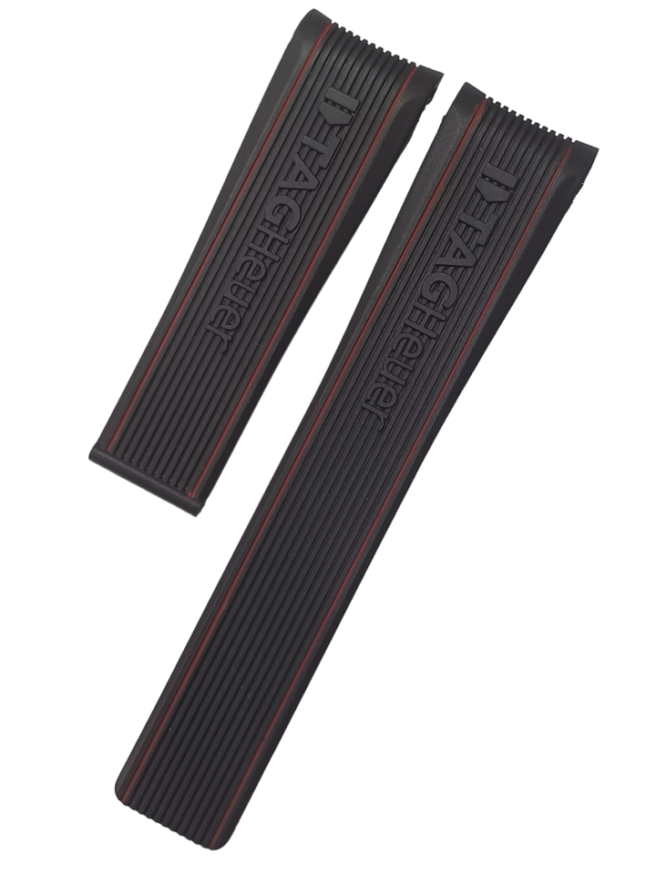 Tag Heuer Mercedes Kırmızı Çizgili Silikon Saat Kordonu