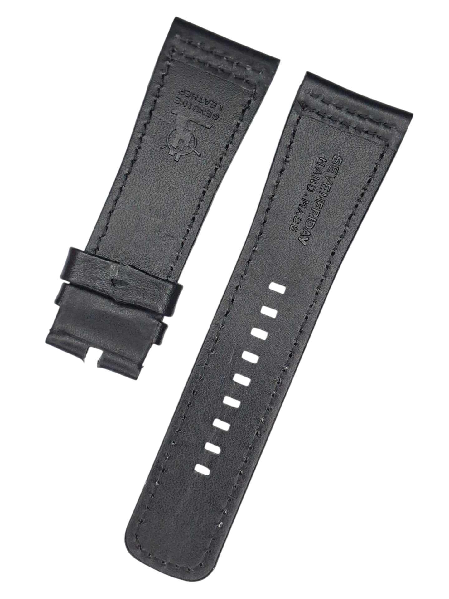 Sevenfriday Uyumlu 28mm Turuncu ipli Deri Saat Kordonu