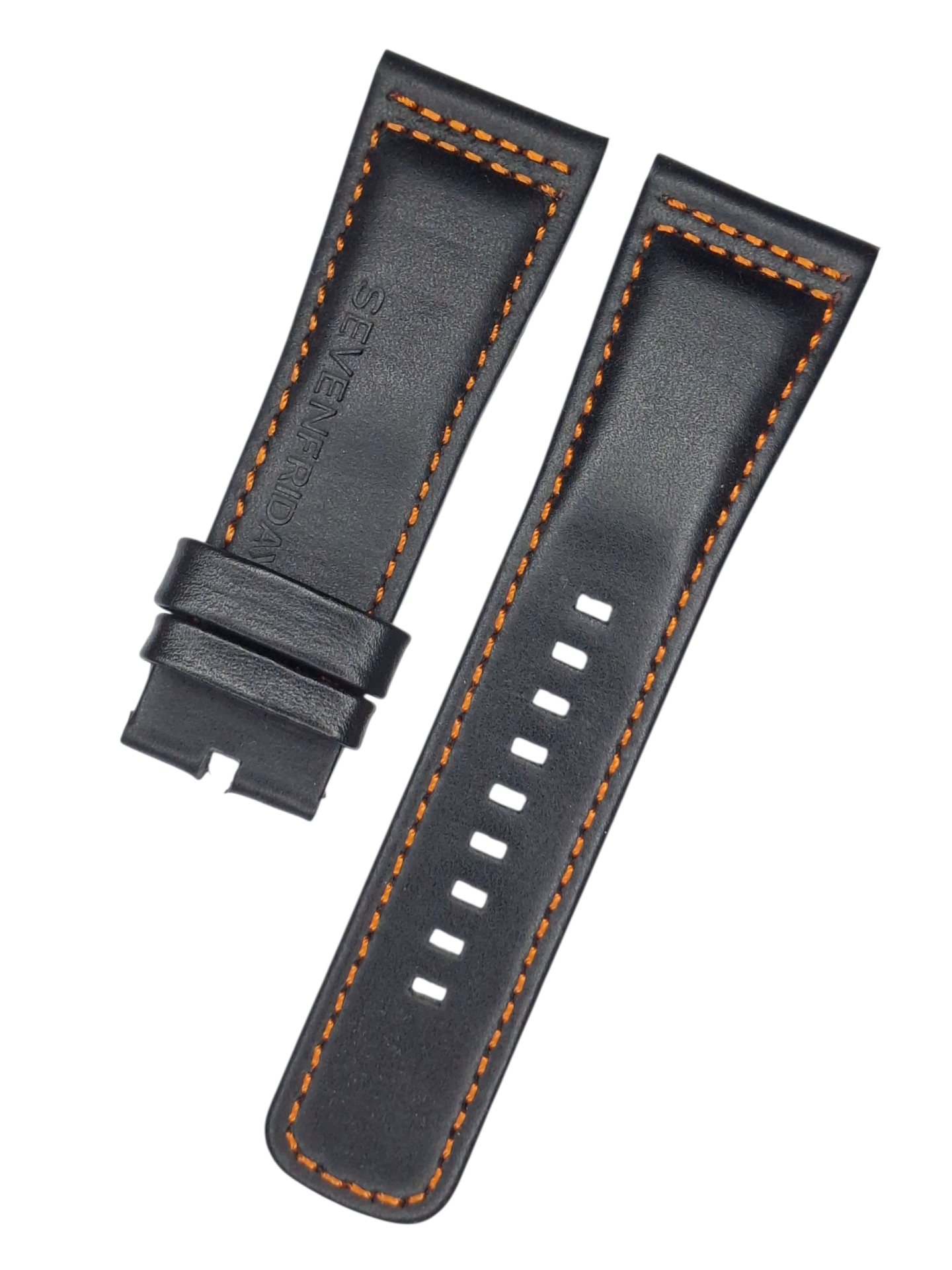 Sevenfriday Uyumlu 28mm Turuncu ipli Deri Saat Kordonu