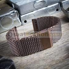 Hasır Örgü Kahverenk Metal Saat Kordonu