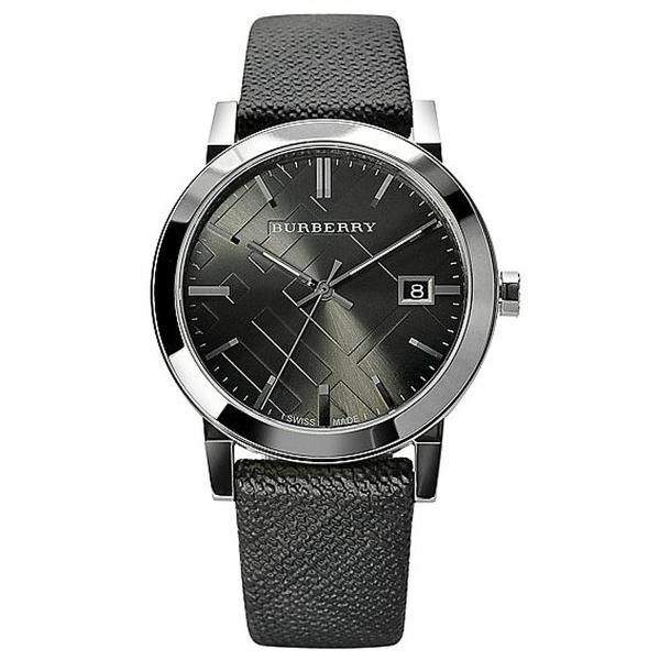 Burberry Uyumlu Bu9024 Siyah Deri Saat Kordonu
