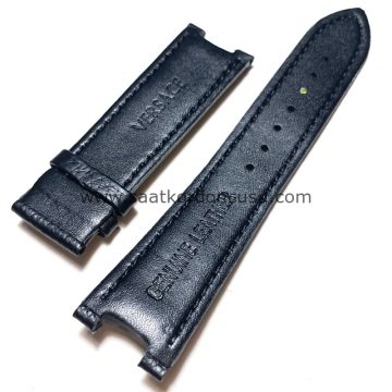 Versace Uyumlu 22mm Deri Saat Kordonu SİYAH