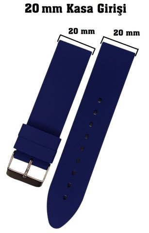 Düz Desensiz Renkli Silikon Kordon 20 MM - LACİVERT