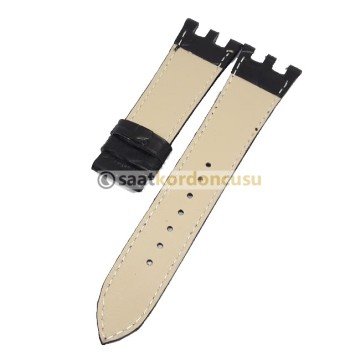 VERSACE Deri Saat Kayış Kordonu 22 MM - SİYAH
