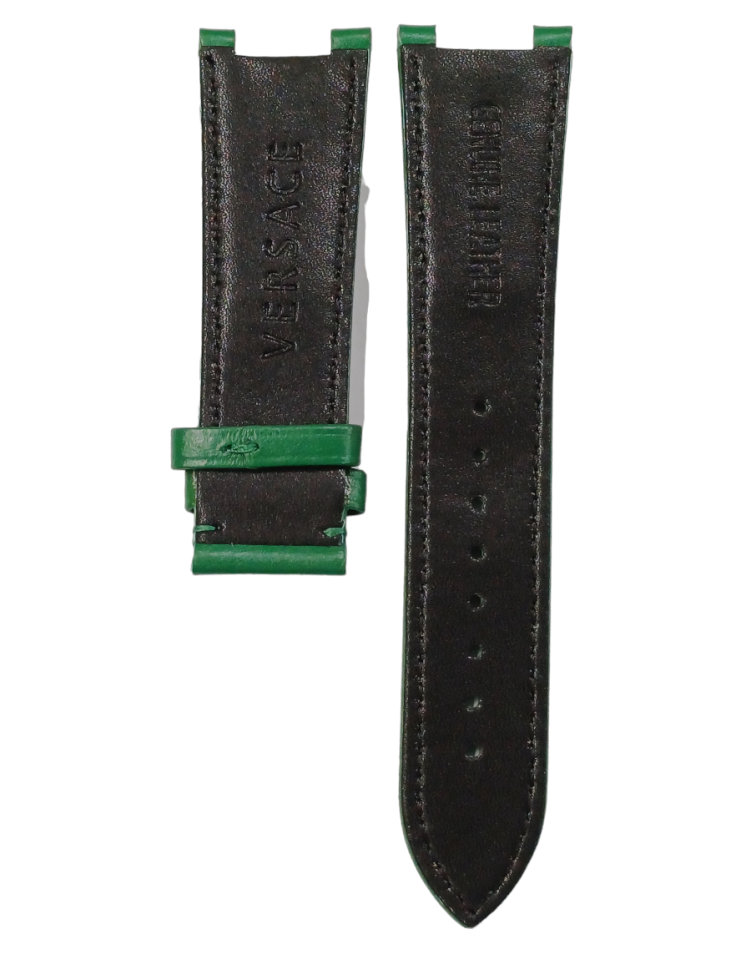 Versace 24mm Yeşil Deri Saat Kordonu