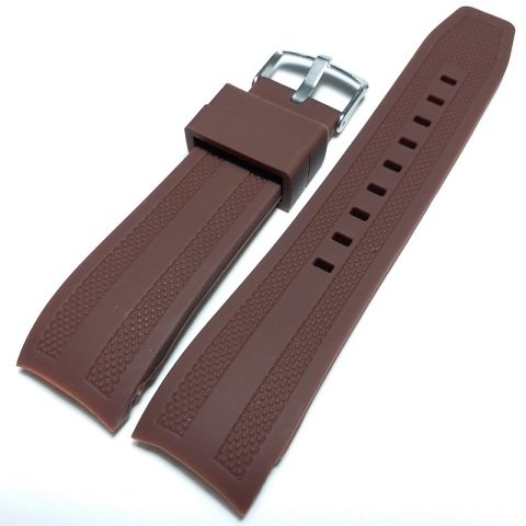 Kavisli 22mm Silikon Saat Kordonu KAHVE