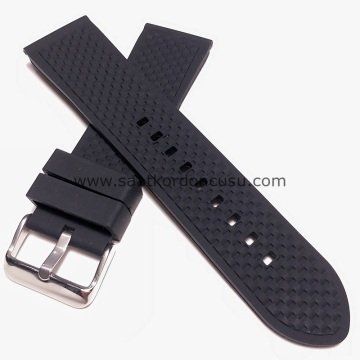 22mm ve 24mm Silikon Saat Kordonu 24 MM - SİYAH