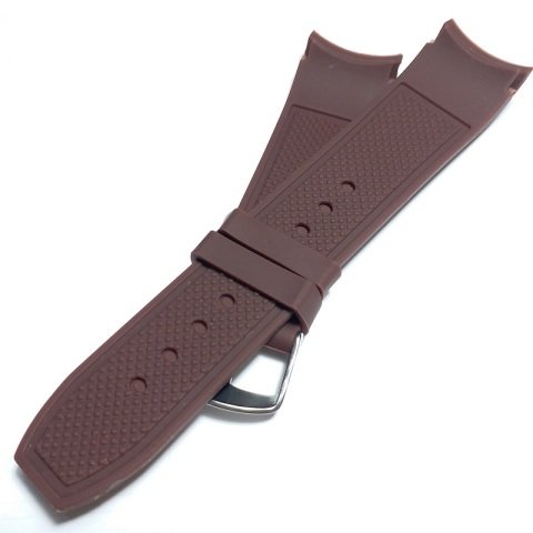Kavisli 22mm Kahverenk Silikon Saat Kordonu KAHVE