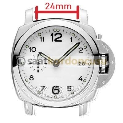 Panerai 24mm Gri Renk Deri Saat Kordonu