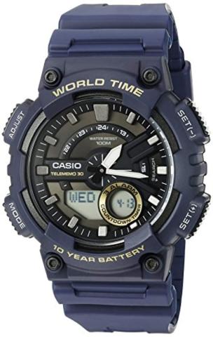 Casio aeq110w 2av Orjinal Mavi Silikon Kordon