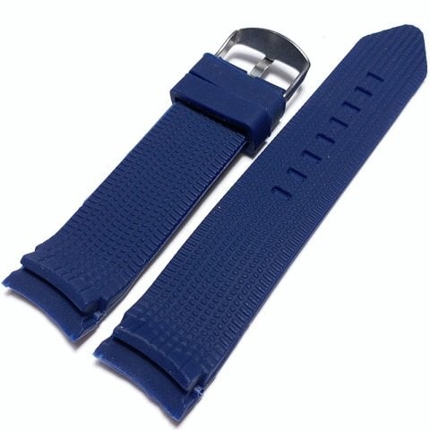 Kavisli 22mm Lacivert Silikon Saat Kordonu LACİVERT