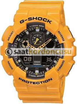Casio Ga100A 9ADR Uyumlu Sarı Silikon Kordon