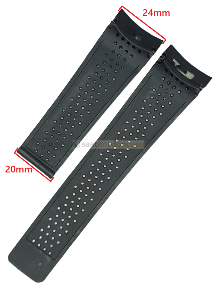 Tag Heuer Pendulum 24mm Siyah Silikon Saat Kordonu