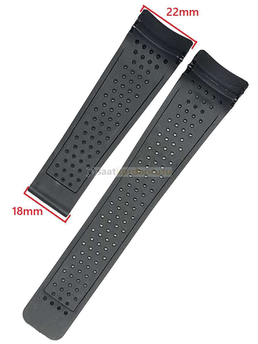 Tag Heuer Kalibre 36 Modeli 22mm Siyah Silikon Saat Kordonu
