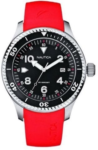 Nautica a14561g Modeli Kırmızı Silikon Saat Kordonu