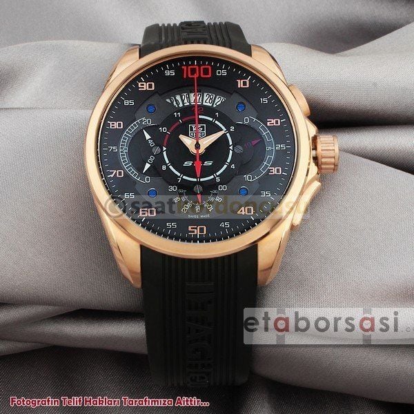 Tag Heuer Mercedes Kırmızı Çizgili Silikon Saat Kordonu