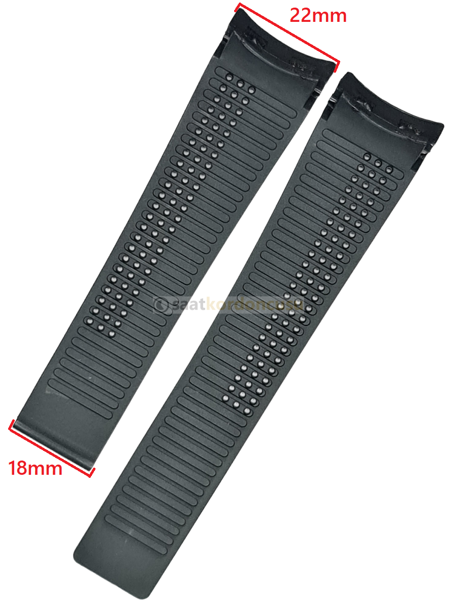 Tag Heuer Modeli 22mm Siyah Silikon Saat Kordonu