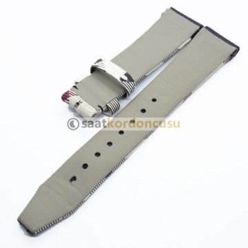 Burberry Uyumlu 18mm Deri Saat Kordonu MAVİ
