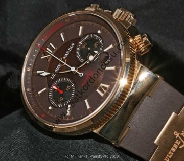 Ulysse Nardin Marine Uyumlu 25mm Kahverenk Silikon Saat Kordonu