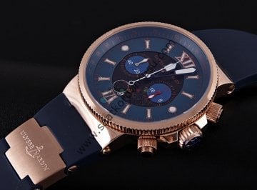 Ulysse Nardin Marine 25mm Lacivert Silikon Saat Kordonu