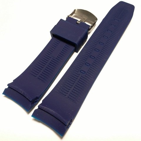 Kavisli 24mm Silikon Saat Kordonu LACİVERT