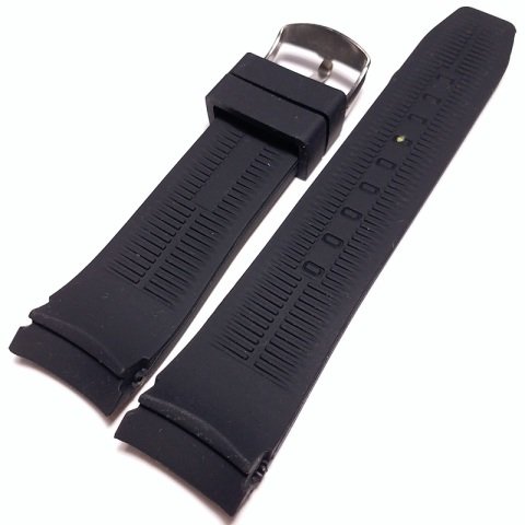 Kavisli 24mm Silikon Saat Kordonu SİYAH