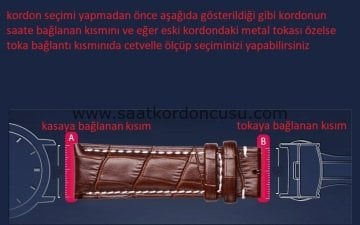 Azzuro Krokodil Desenli Siyah Deri Saat Kordonu