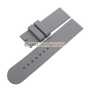 SİLİKON Saat Kordonu Desenli Model Dört Renk Seçenekli 20 MM - GRİ