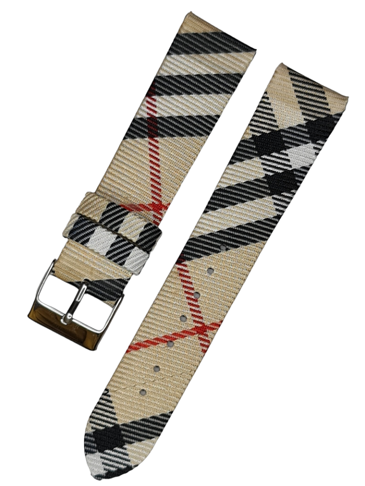 Burberry bu2306 Modeli Kumaş Yüzeyli Saat Kordonu