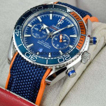 OMEGA Seamaster Uyumlu Kanvas Silikon Kordon