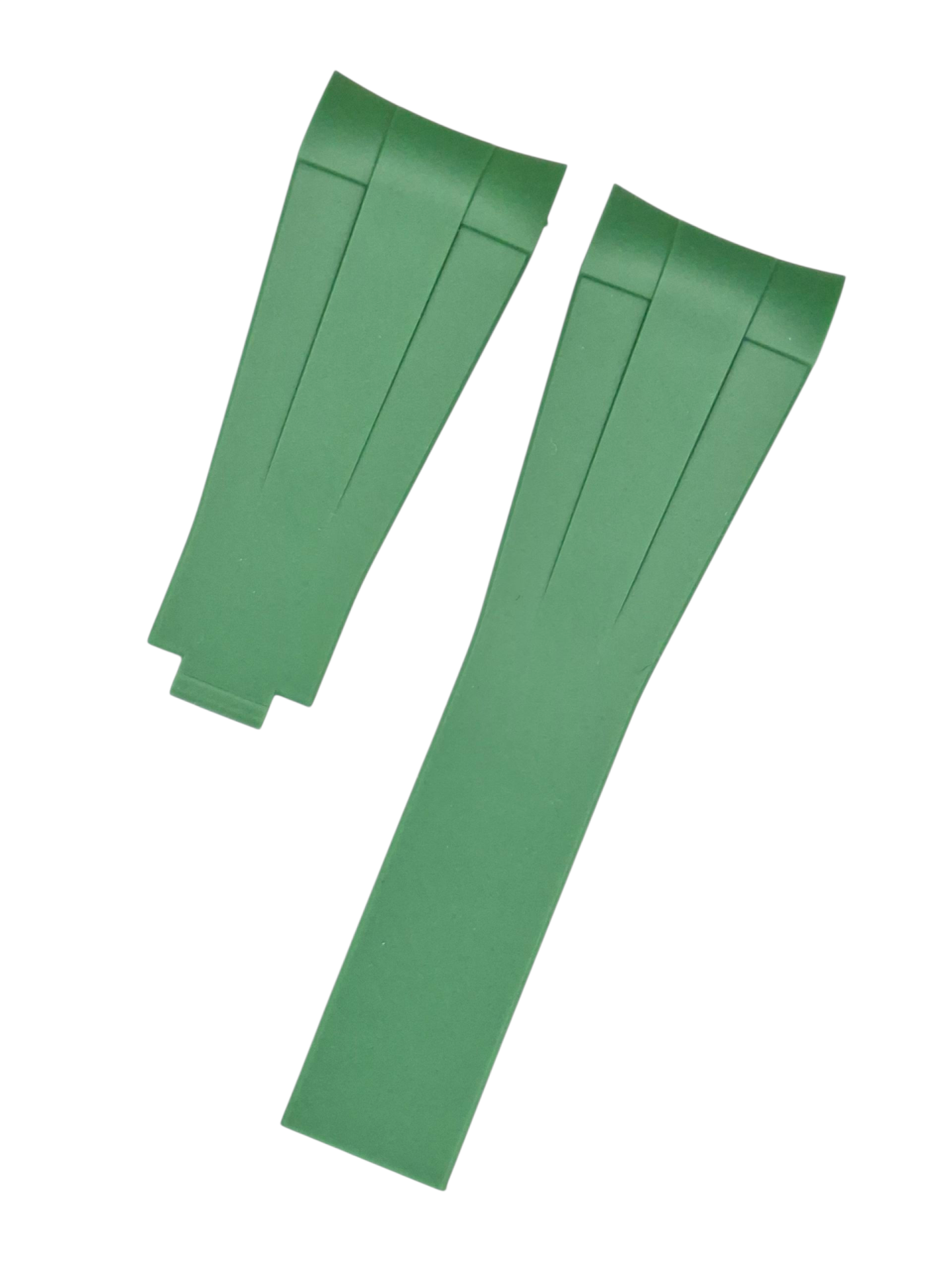 Rolex 21mm Kavisli Yeşil Renk Silikon Saat Kordonu