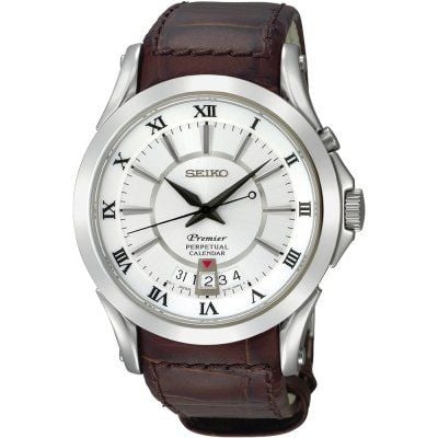 Seiko Premier SNQ105P Uyumlu Kahverenk Deri Saat Kordonu