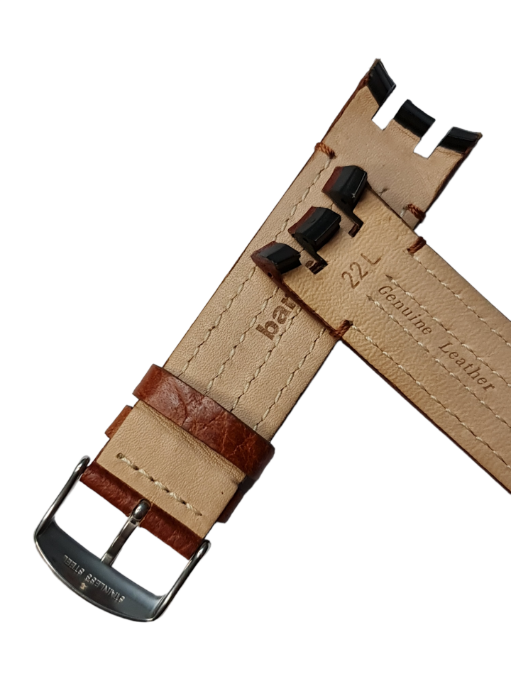 Swatch Yrs Modeli 22mm Krem Dikişli Taba Deri Saat Kordonu