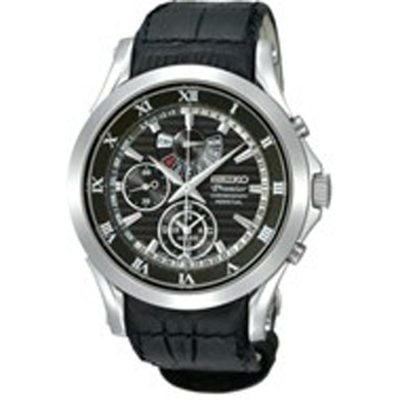 Seiko Premier spc053p Uyumlu Siyah Deri Saat Kordonu