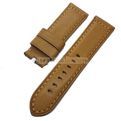 Panerai Uyumlu 24mm Taba Deri Saat Kordonu
