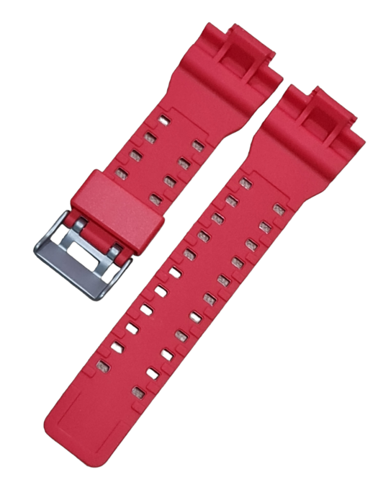 Casio GA 100-1A1 Uyumlu Kırmızı Silikon Saat Kordonu