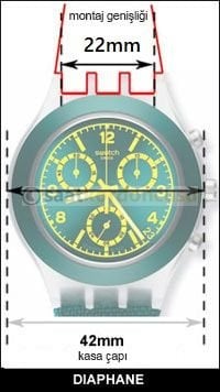 Swatch Yrs403 Modeli Beyaz Dikişli Siyah Deri Saat Kordonu