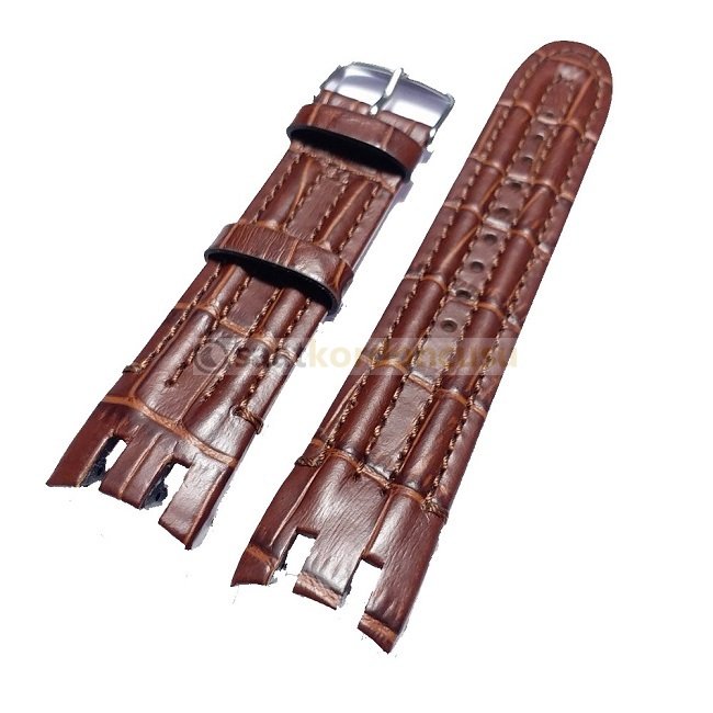 Swatch Yrs403 Uyumlu Krokodil Kahverenk Deri Kordon