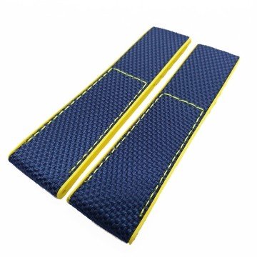 Breitling Avenger Uyumlu Kumaş yüzeyli Saat Kordonu SARI & LACİVERT