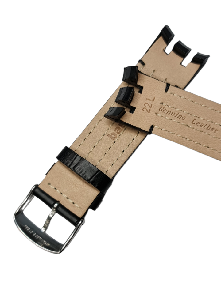 Swatch Yrs403 Modeli 22mm Desensiz Siyah Deri Saat Kordonu