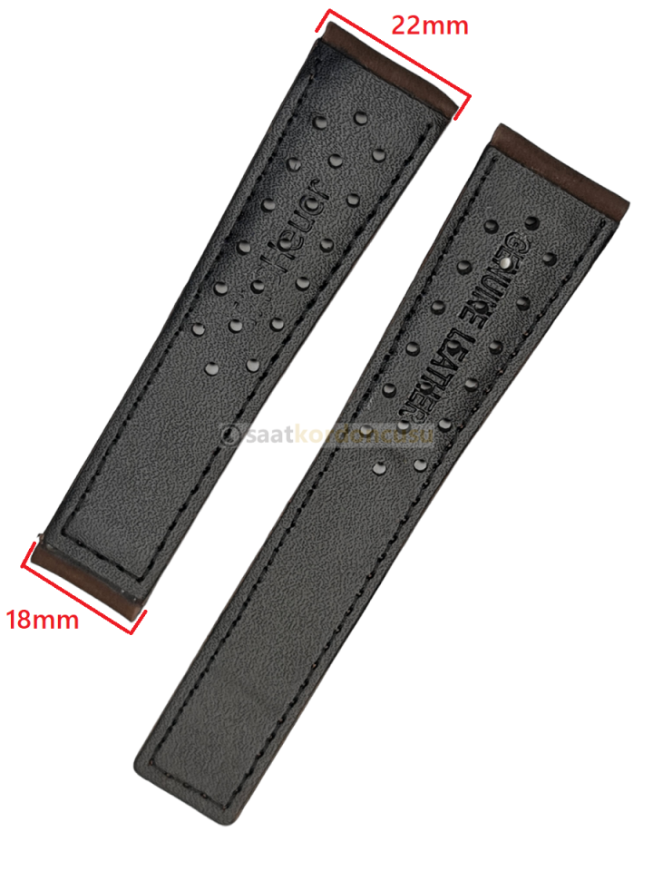 Tag Heuer Uyumlu 22x18 Kahverenk Süet Deri Saat Kordonu