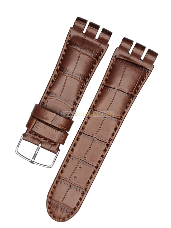 Swatch Yos Modeli 24mm Kahverenk Deri Saat Kordonu