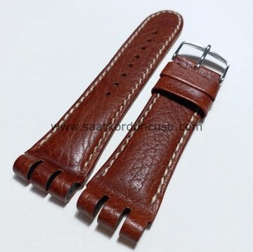 Swatch Yos model desenli kahve Deri Kordon