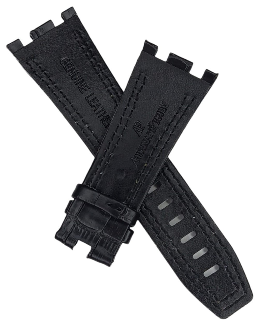 Audemars Piguet 28-24 Royal Oak Modeli Deri Saat Kordonu SARI DİKİŞLİ SİYAH