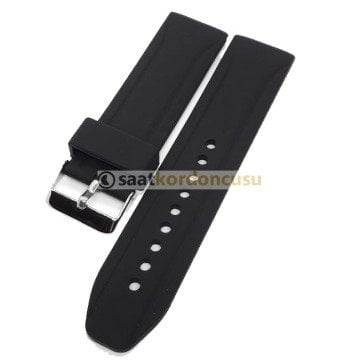 Çizgi Desenli 24mm Silikon Saat Kordonu