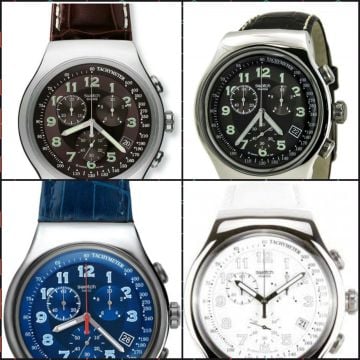Swatch Yos Modeli 24mm Krem Dikişli Siyah Deri Saat Kordonu