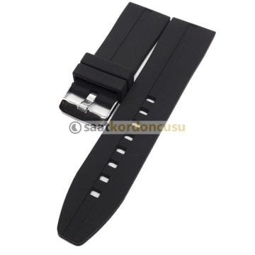 Oluk Desenli 24mm Silikon Saat Kordonu
