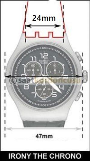 Swatch Yos Modeli 24mm Analin Siyah Deri Saat Kordonu
