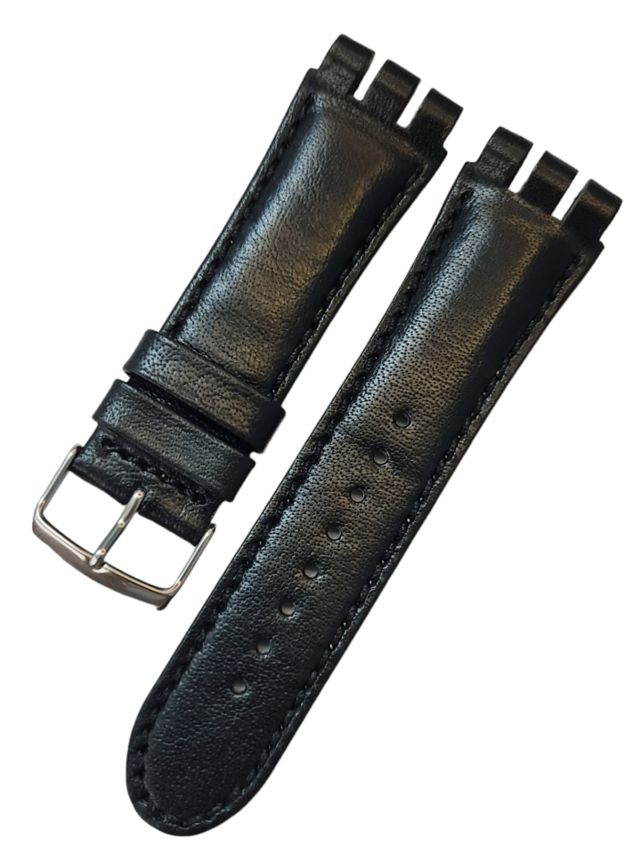 Swatch Yos Modeli 24mm Analin Siyah Deri Saat Kordonu