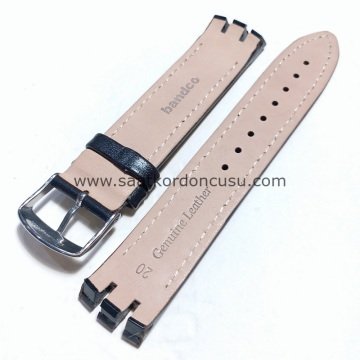 Swatch Ytb400 Beyaz ipli desenli Deri Kordon